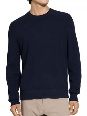 NWT Theory Riland Harman Wool Blend Sweater Navy Blue Size Large